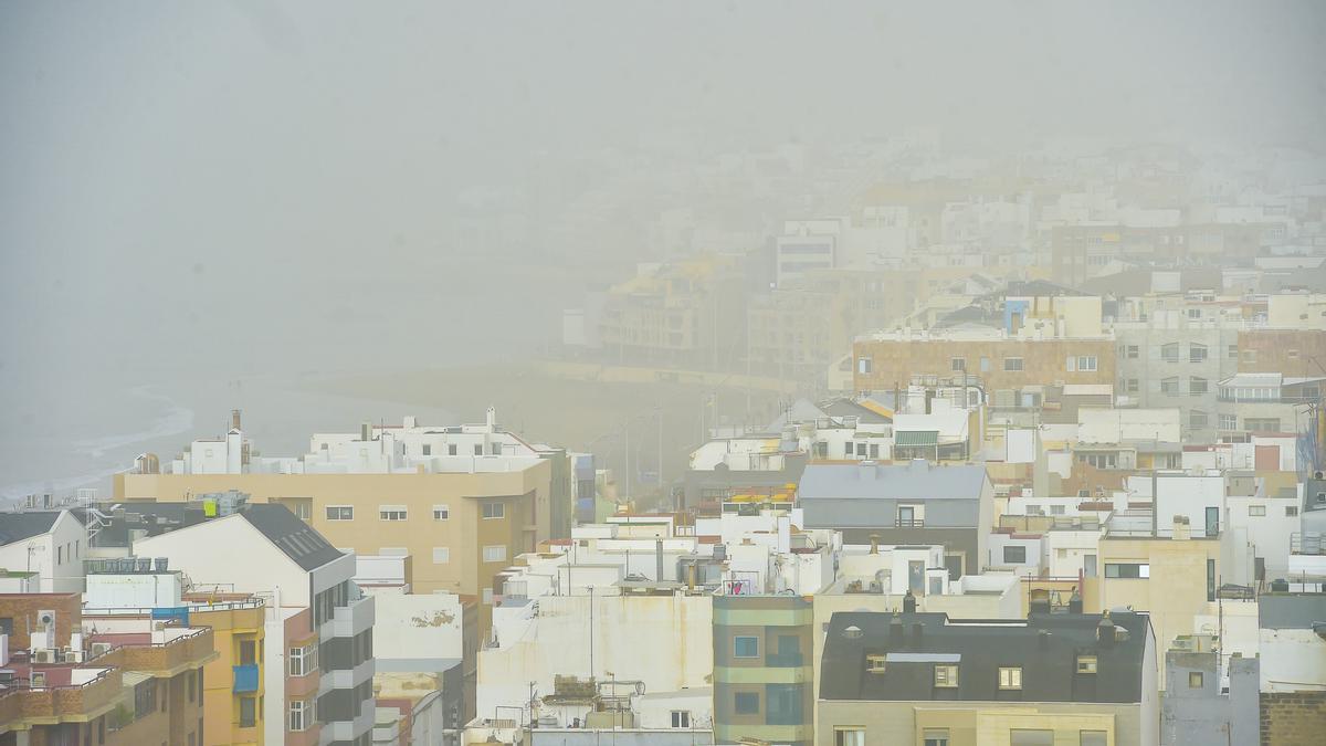 Calima en Las Palmas de Gran Canaria (14/01/2021)