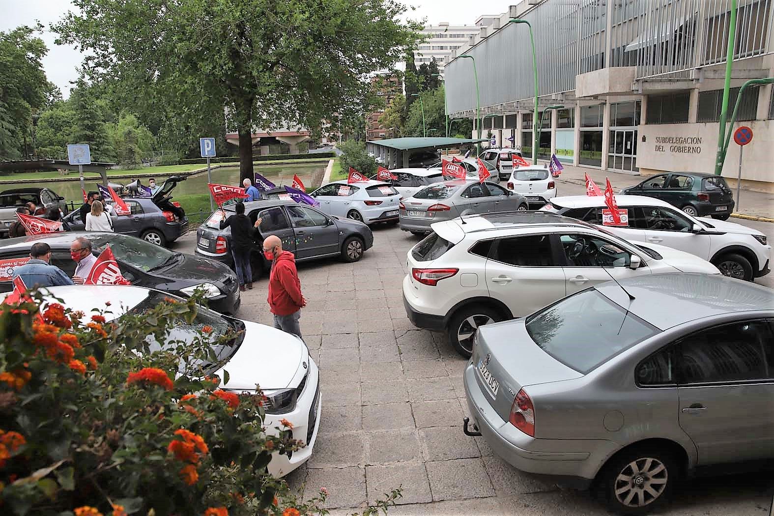 Caravana sindical para exigir al Gobierno que cumpla con sus compromisos