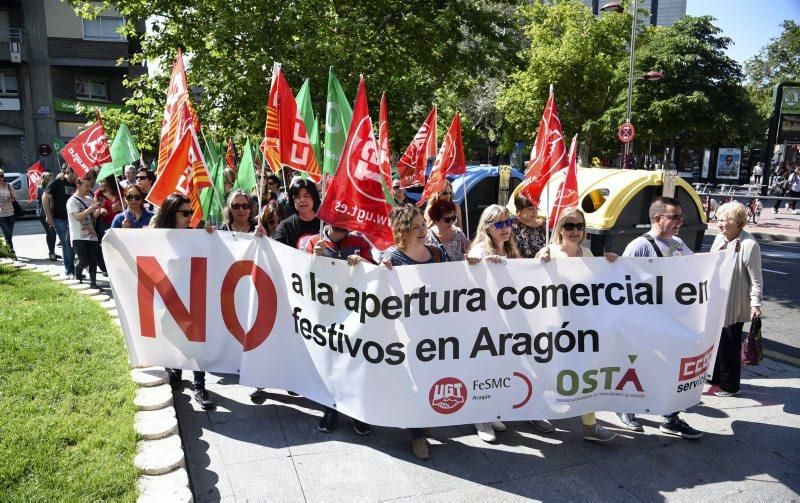 Manifestación contra la apertura de comercios en festivos