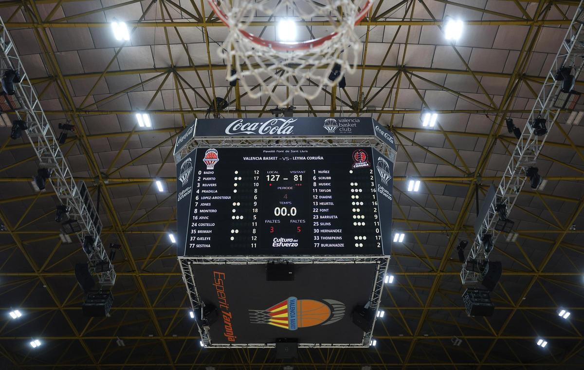 Un marcador histórico en La Fonteta tras el Valencia BC - Leyma Coruña (127-181)