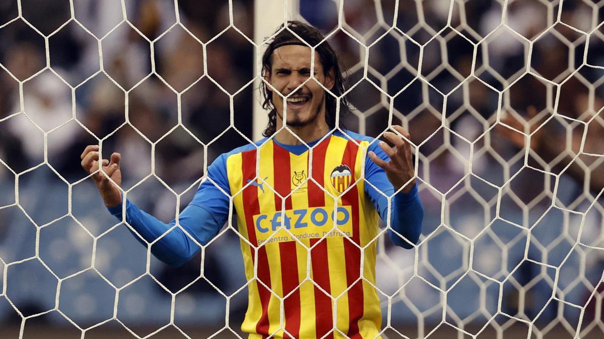 Cavani, durante la semifinal de la Supercopa