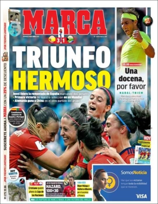 Portada MARCA domingo 9 de junio de 2019.