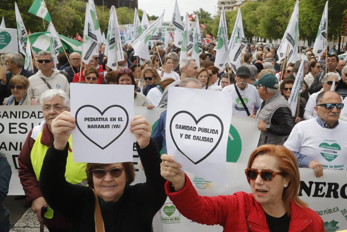 La manifestación por la sanidad andaluza, en imágenes