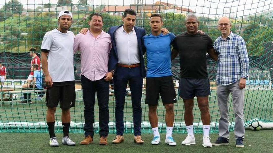 Rafinha, José Manuel Martínez, Andrés Díaz, Thiago, Mazinho y Manuel Barreiro. // Faro