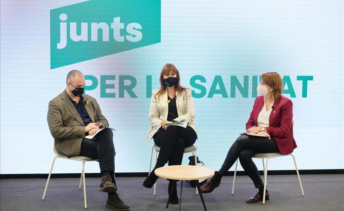 Acto de campaña de JxCat sobre temas de salud, con la presencia de la candidata Laura Borràs.