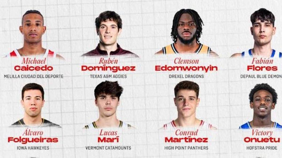 Ocho de los 12 jugadores convocados por Chus Mateo para unas jornadas de entrenamiento.