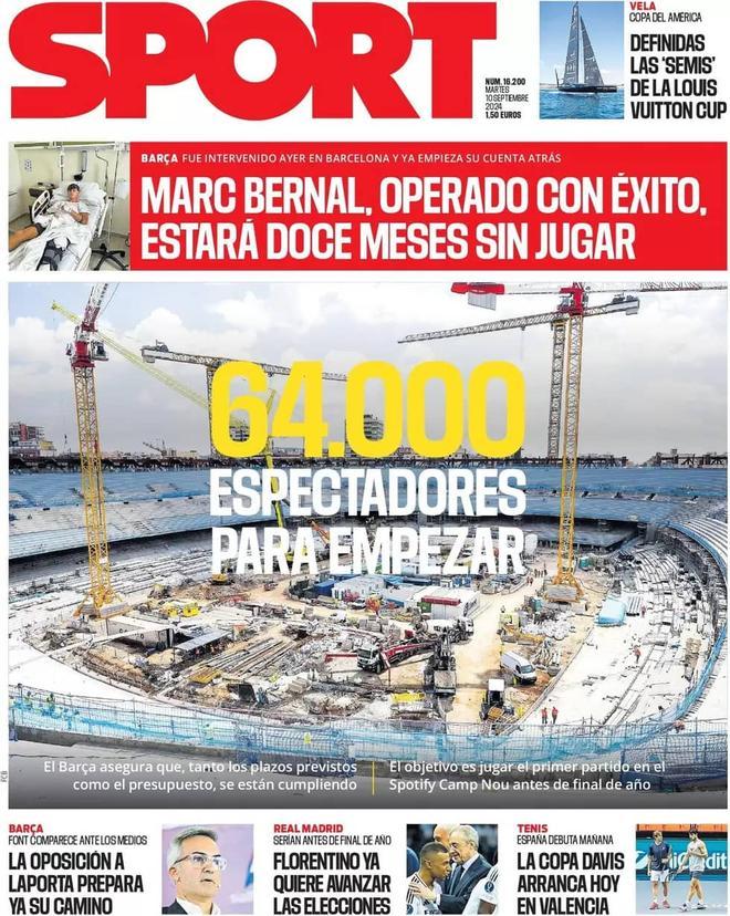 Las portadas de los periódicos deportivos de hoy, martes 10 de septiembre