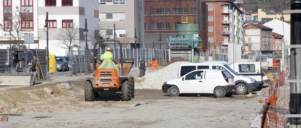 Obras de soterramiento en Langreo.