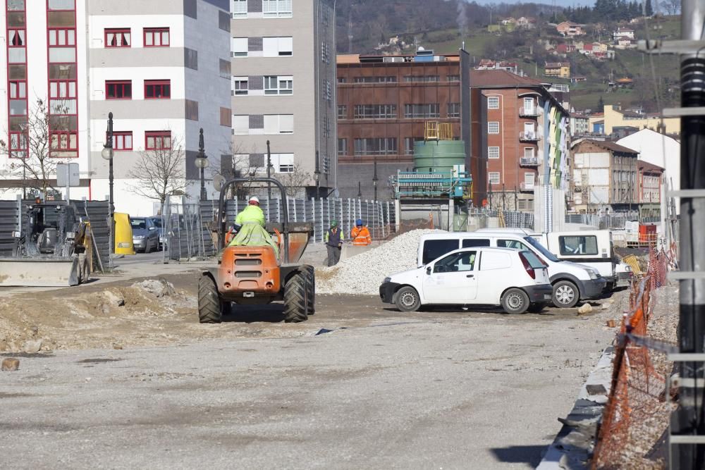 Obras de soterramiento en Langreo.