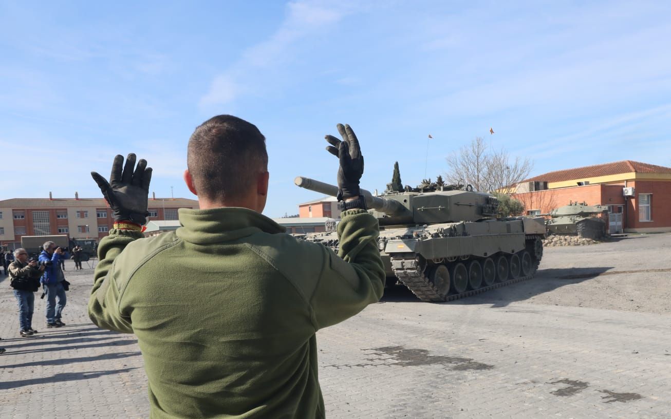 Militares ucranianos ultiman en Zaragoza su preparación con los Leopard