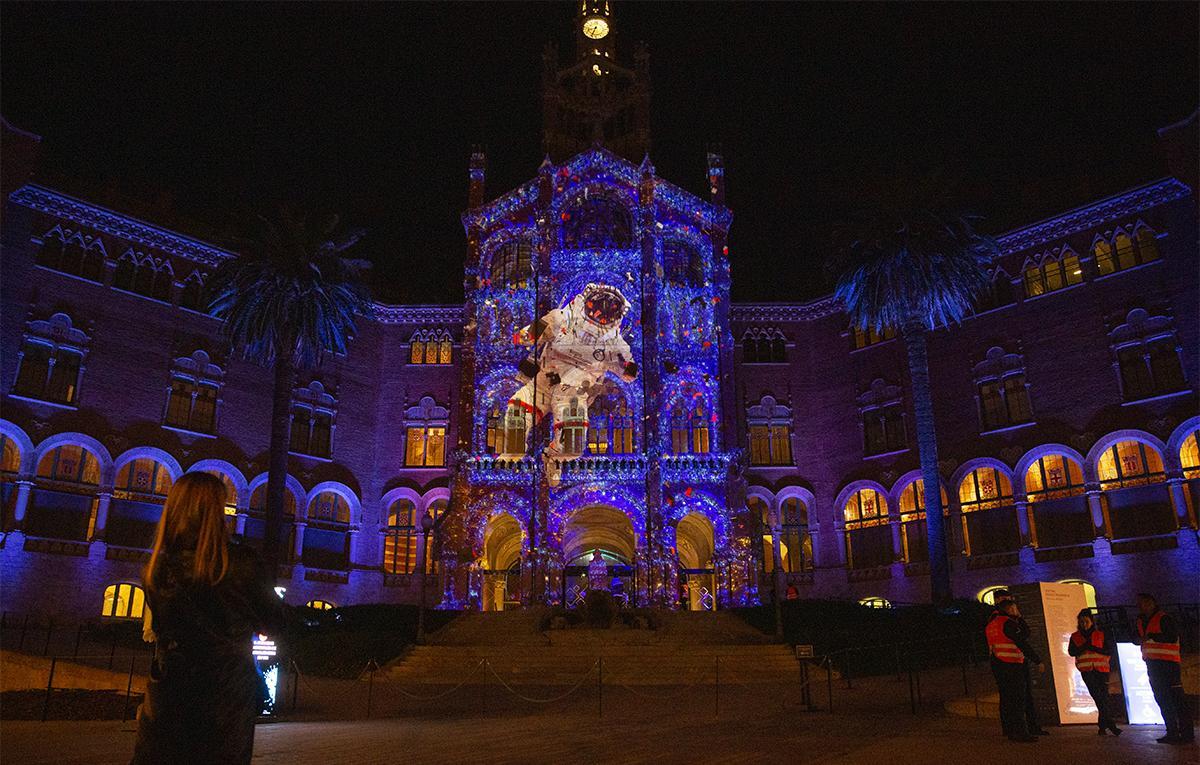 Espectáculo de luces de navidad en el recinto modernista de Sant Pau