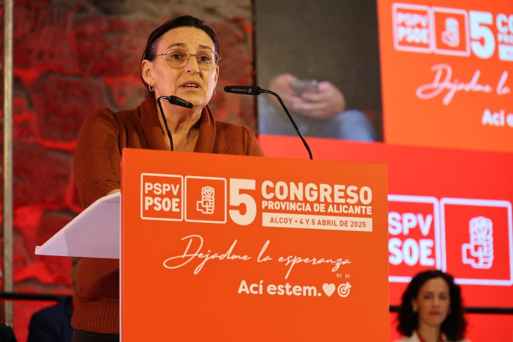Leire Pajín abre el congreso provincial del PSOE alicantino celebrado en Alcoy