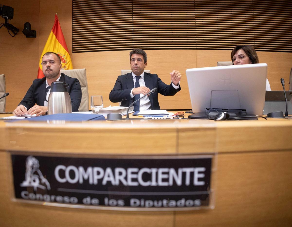 Mazón, en la comisión de la dana en el Congreso.