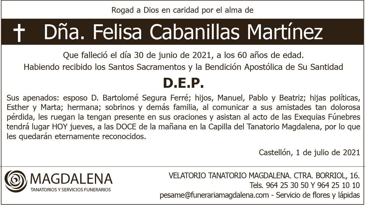 Dª Felisa Cabanillas Martínez