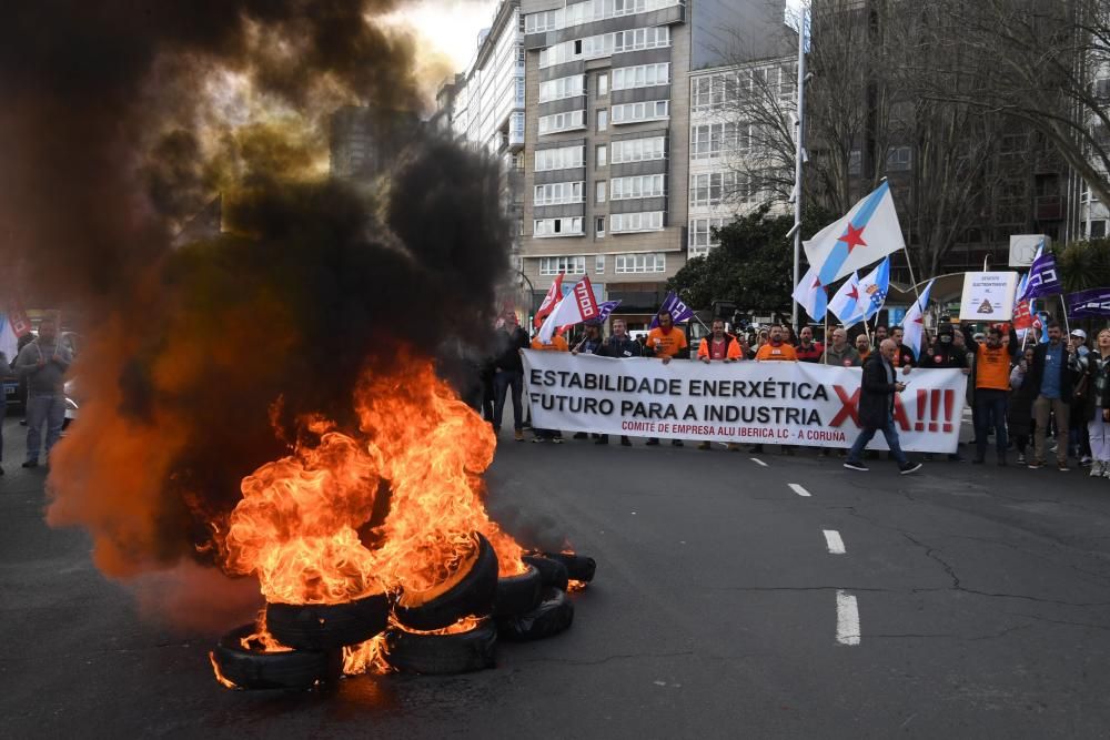 Protesta de trabajadores de Alu Ibérica