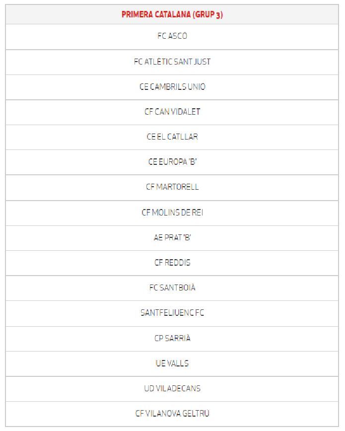 Primera Catalana masculina - grup 3