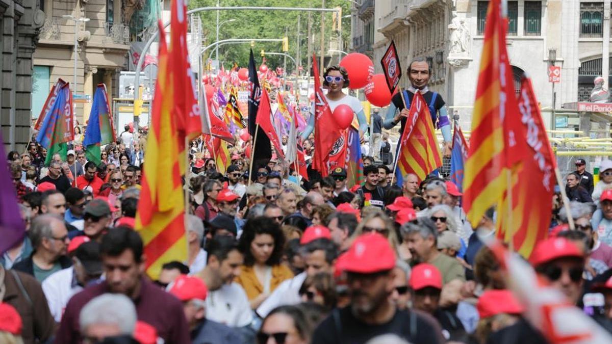 Primero de mayo, en Barcelona.