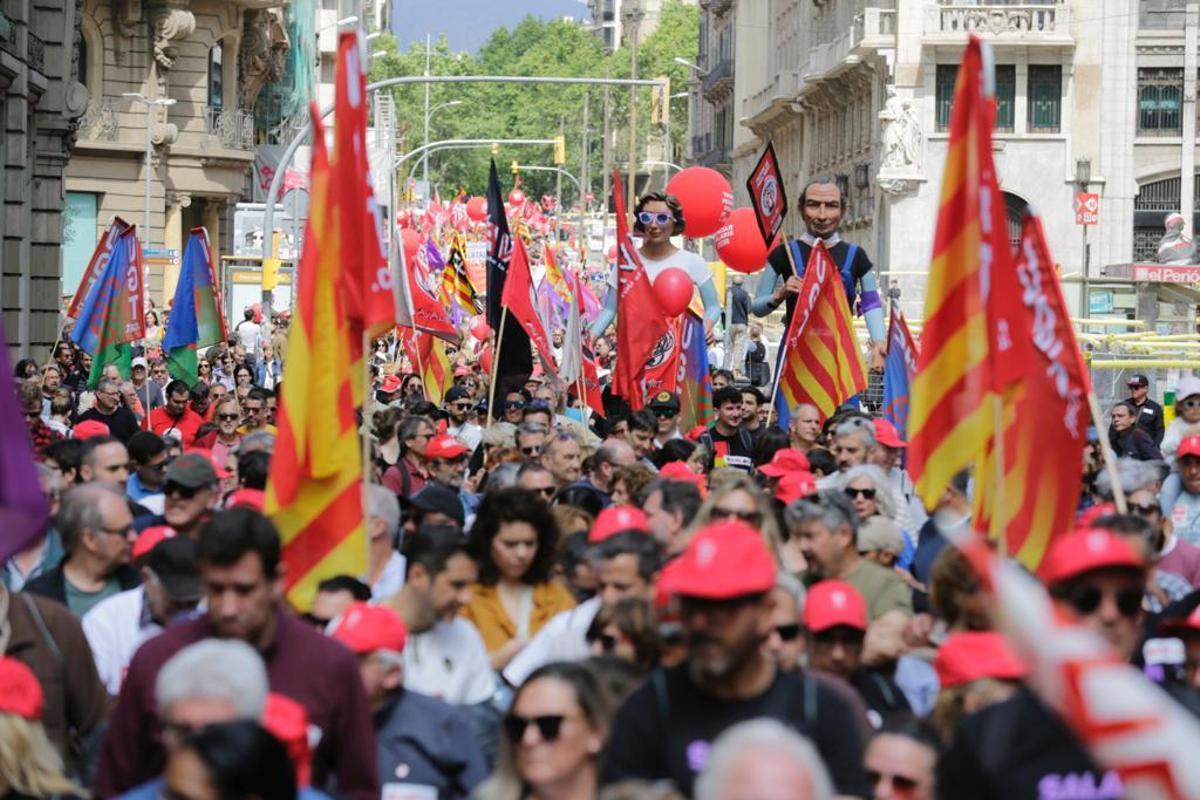 Primero de mayo, en Barcelona.