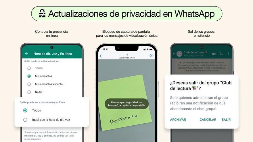 WhatsApp implementa noves opcions de privadesa per abandonar grups sense avisar i ocultar l&#039;estat &#039;en línia&#039;