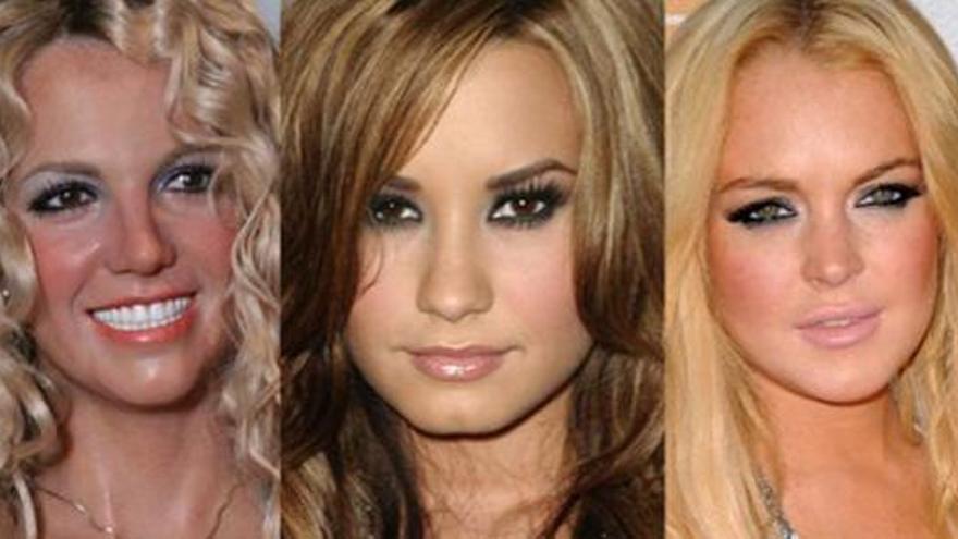 Britney Spears, Lindsay Lohan y Demi Lovato.