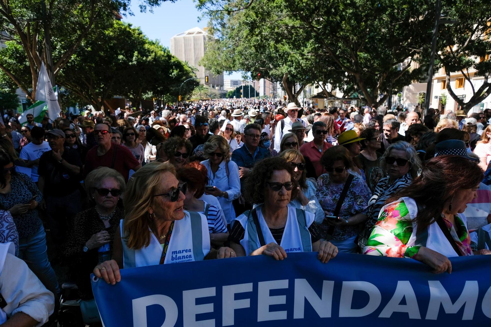 La manifestación en defensa de la Sanidad pública reúne a más de 7.000 personas en Málaga