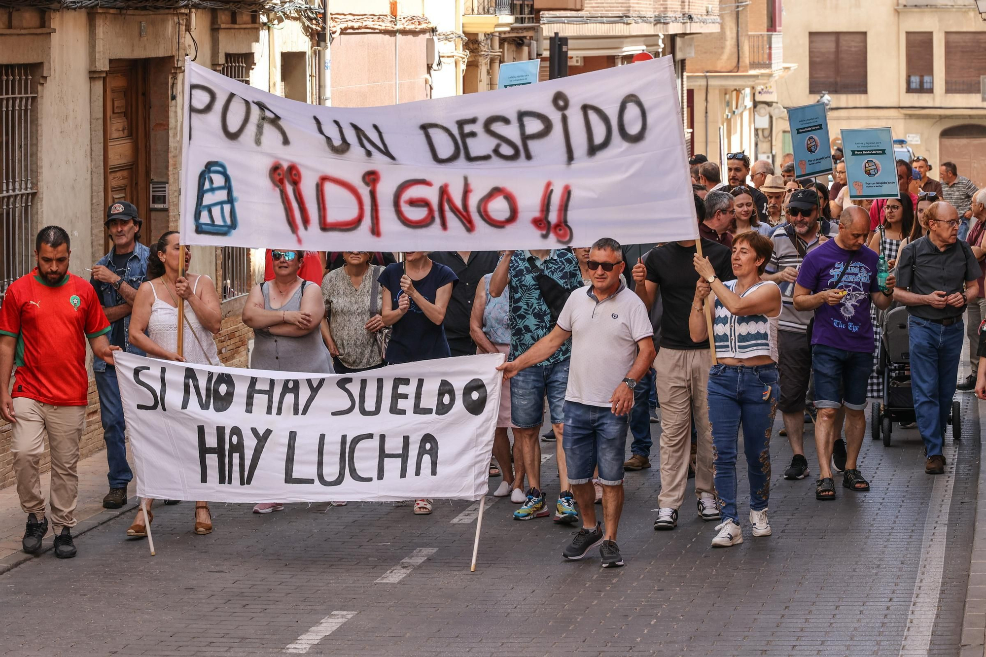 Manifestación de los trabajadores de Belda Llorens en Banyeres