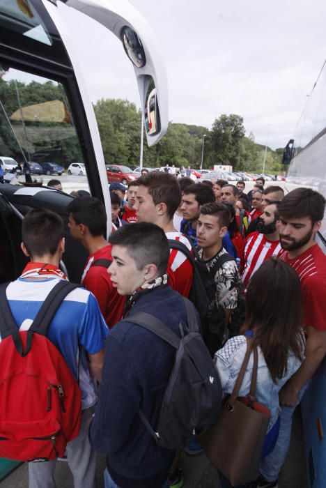 Sortida dels aficionats del Girona cap a Pamplona