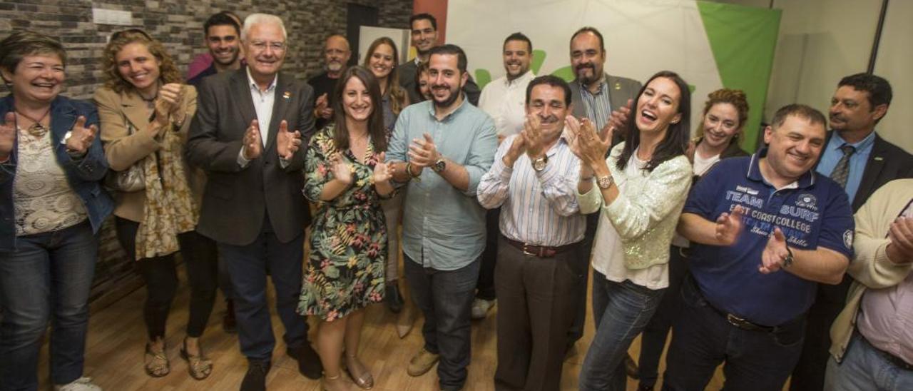 Dirigentes de Vox en el mitin de cierre de campaña de ayer.