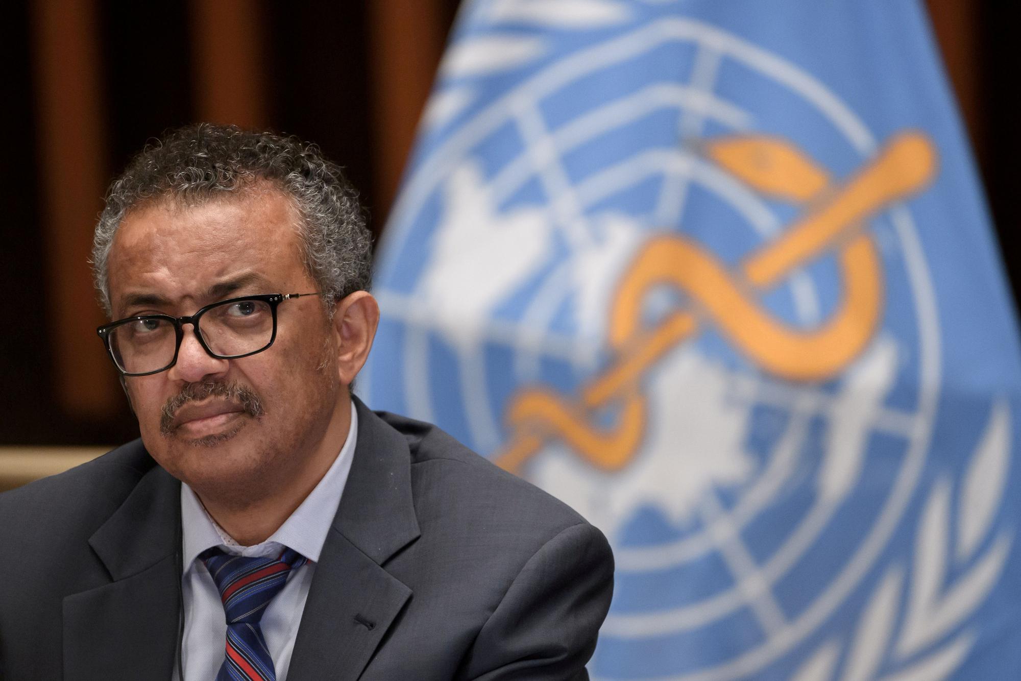 El director general de la OMS, Tedros Adhanom Ghebreyesus, en una rueda de prensa en Ginebra