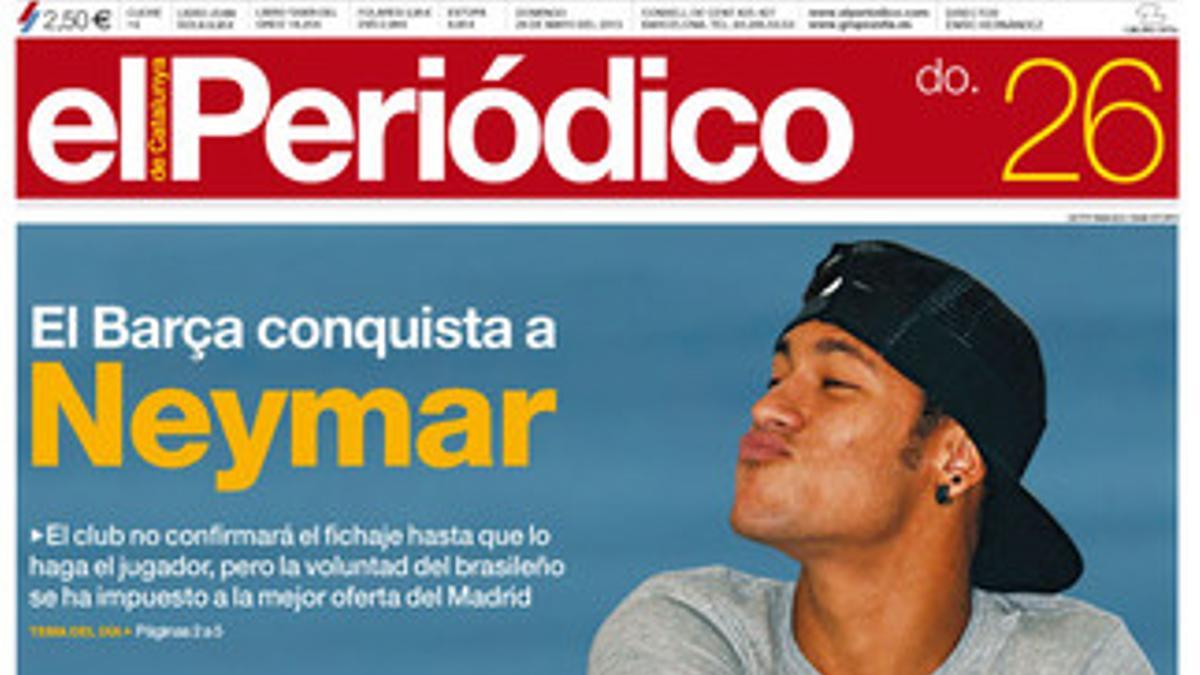 La portada de EL PERIÓDICO (26-5-2013).