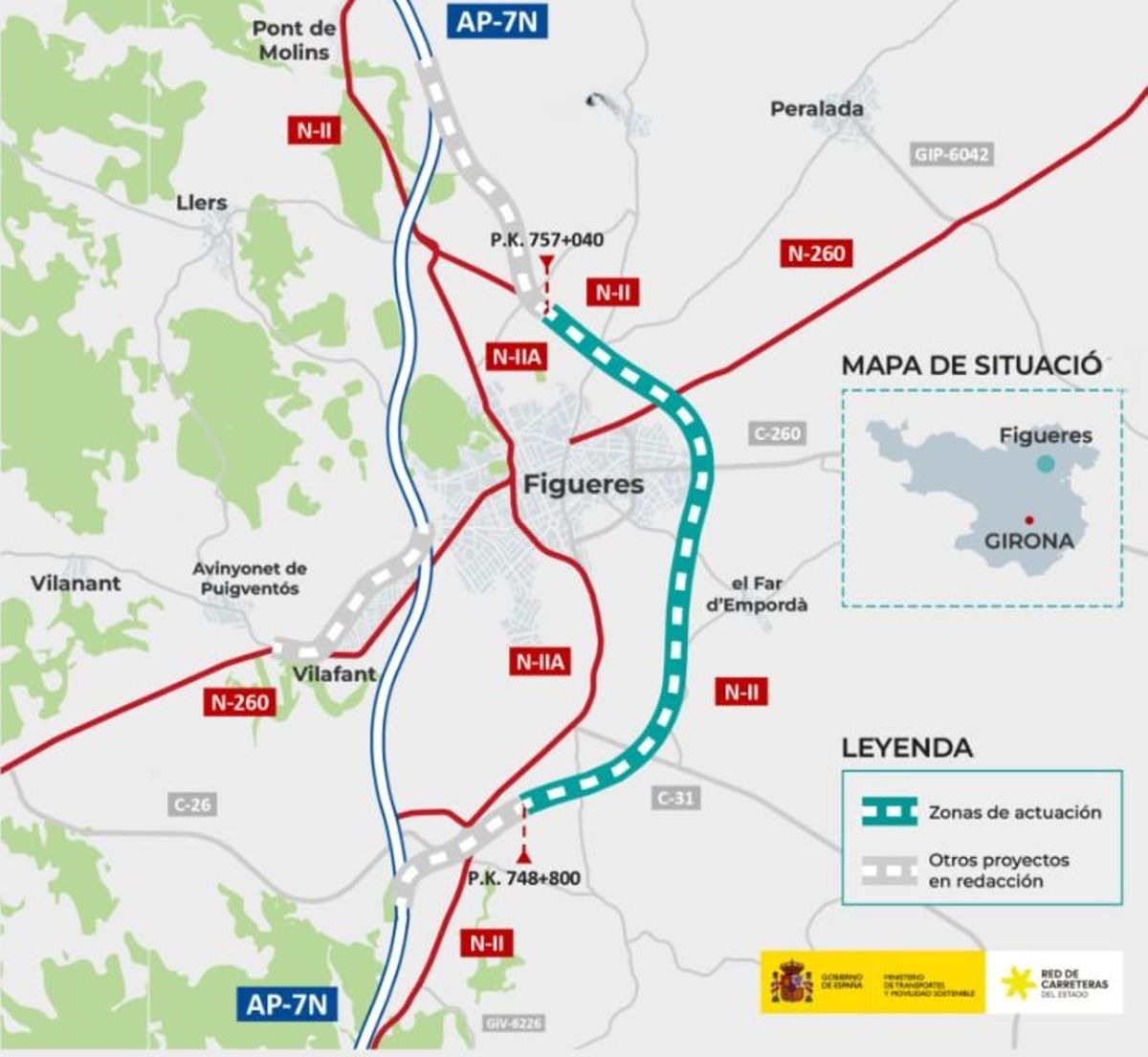Plànol esquemàtic del projecte de desdoblament de l'N-II