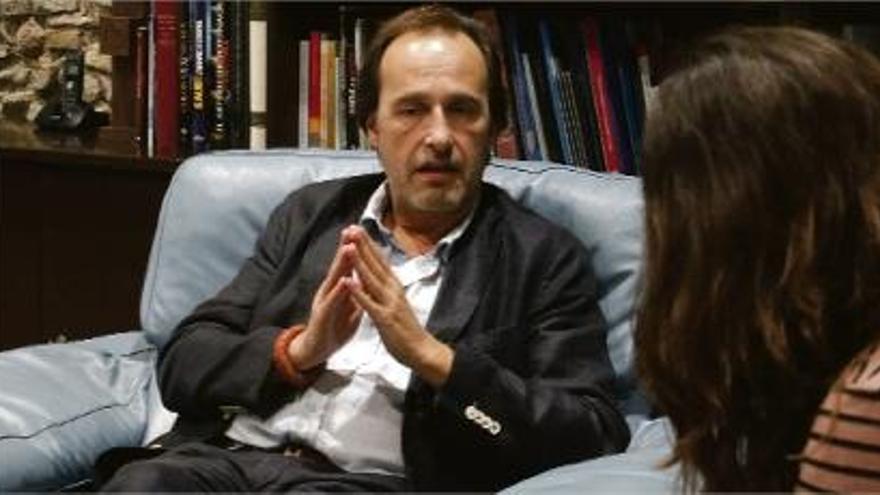 El rector de la Universitat de Girona, Sergi Bonet, en l&#039;entrevista d&#039;ahir amb l&#039;Agència Catalana de Notícies.