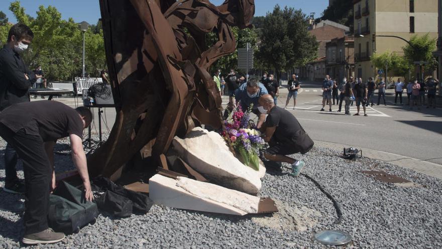 Treballadors de Súria en l&#039;homenatge al miner mort fa tres setmanes, Pau Camp |