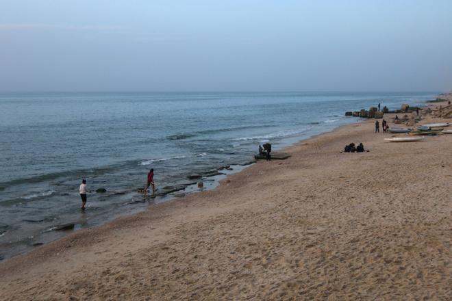 Costa de Gaza en la zona de Deir al-Balah.