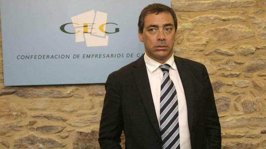 Antón Arias Díaz-Eimil, en un acto en la Confederación de Empresarios de Galicia.