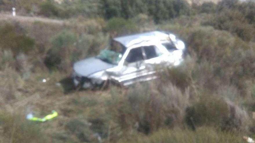 Estado en el que quedó el vehículo tras el accidente ocurrido en Cibanal.