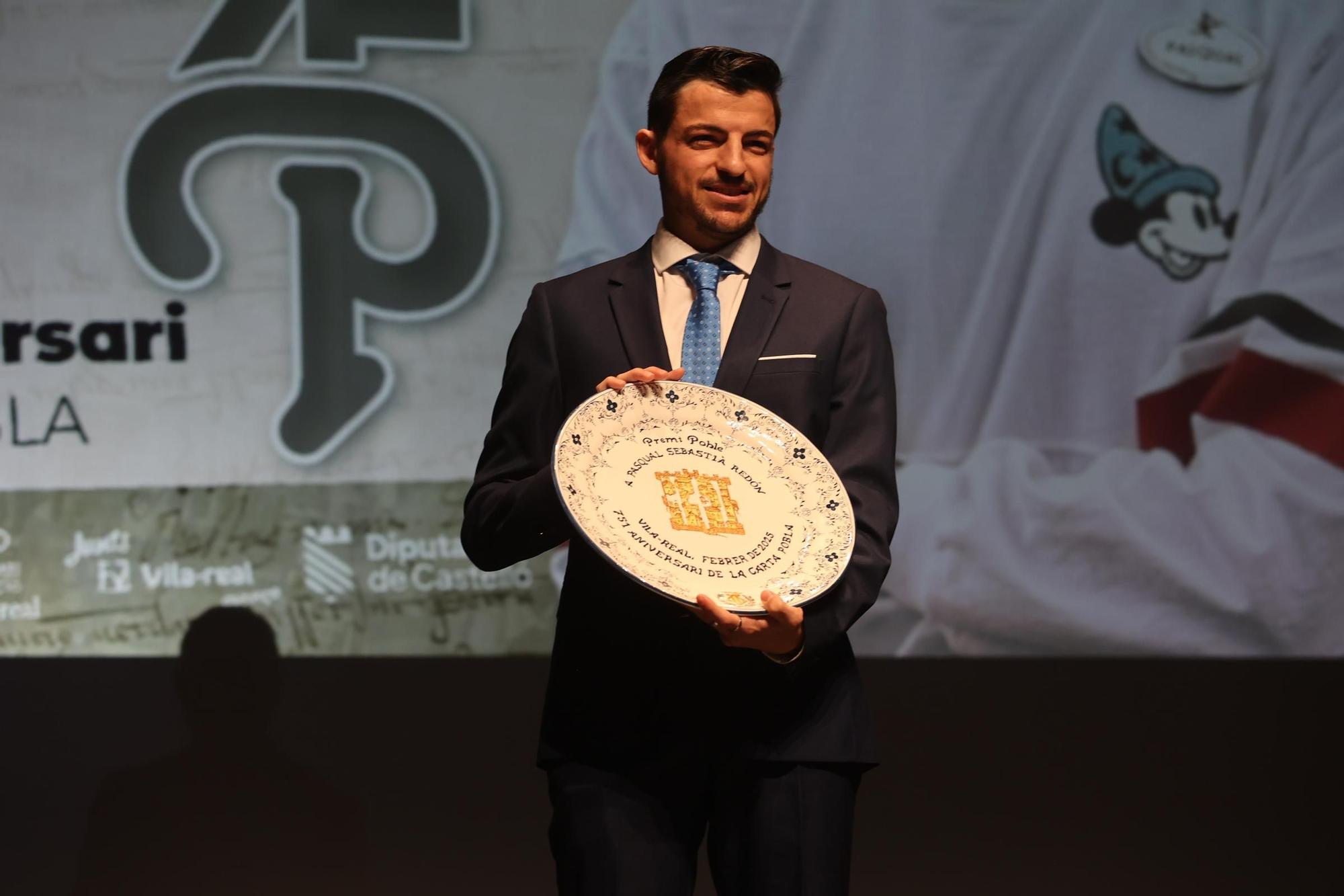 Lliurament dels Premis Poble a Rafa Barrué i Pasqual Sebastià en Vila-real
