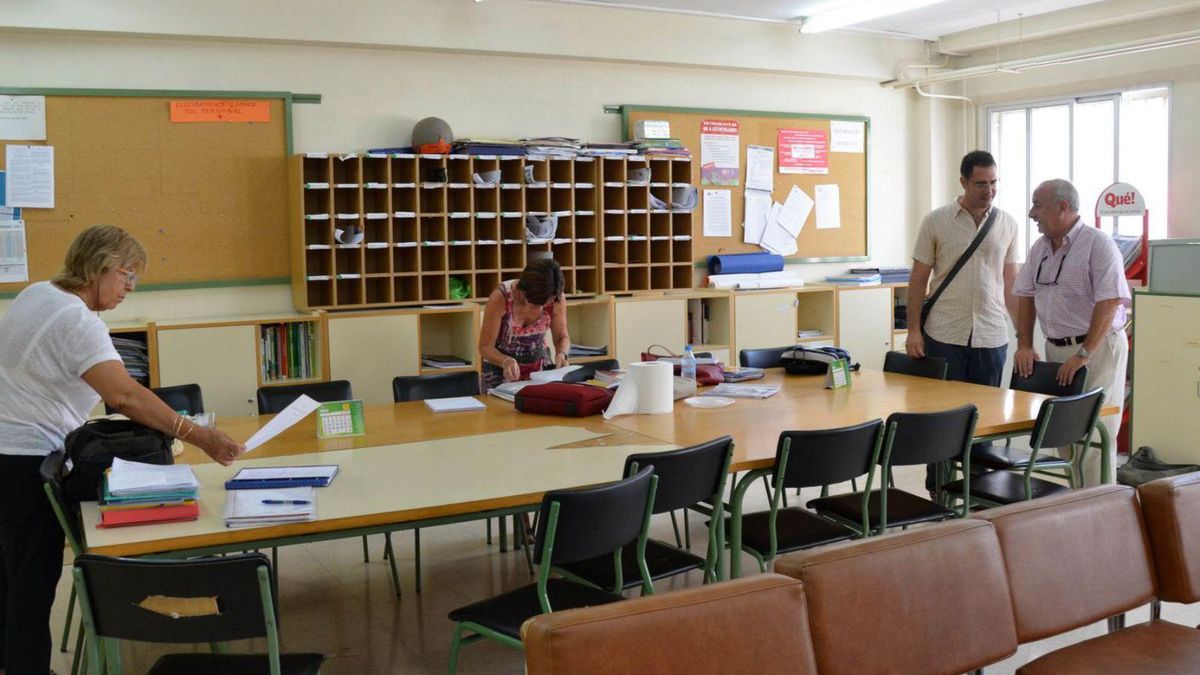 Sala de profesores de un instituto de Palma.