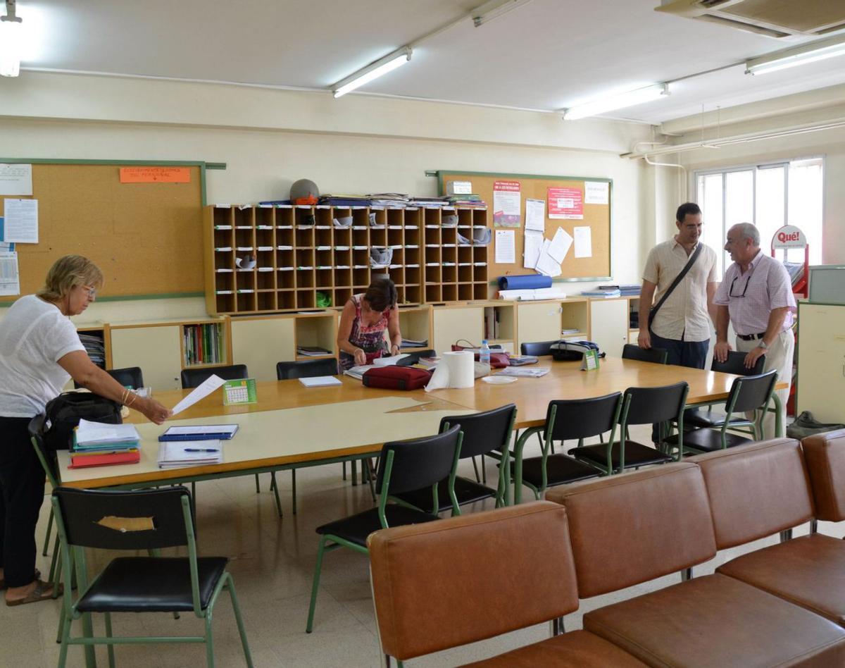 Sala de profesores de un instituto de Palma.