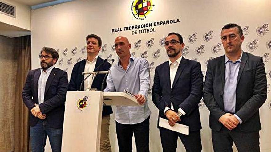 Luis Rubiales va comparèixer ahir en roda de premsa.