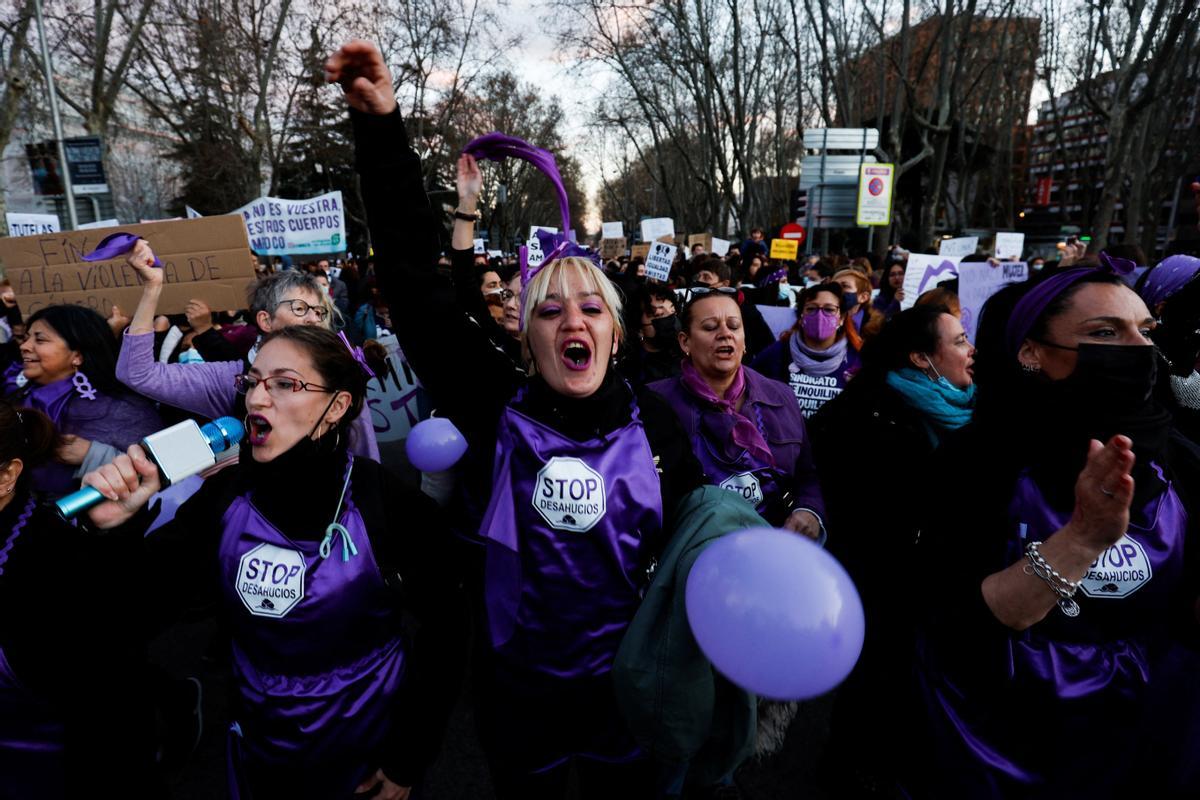 Imagen de la manifestación del 8M por las calles de Madrid.