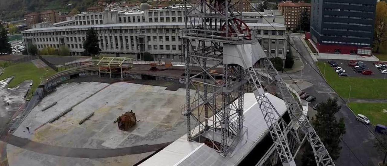 El pozo Barredo, cuya agua se utiliza en la actualidad para la geotermia.