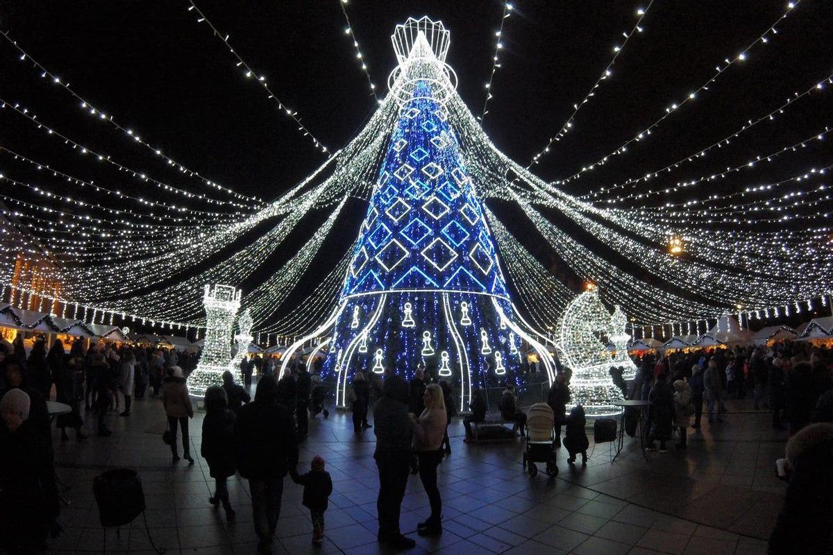 Vilnius, Lituania, arbol navidad