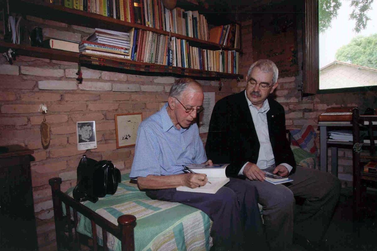 Pere Casaldàliga amb Pasqual Maragall durant la visita de fa vint anys