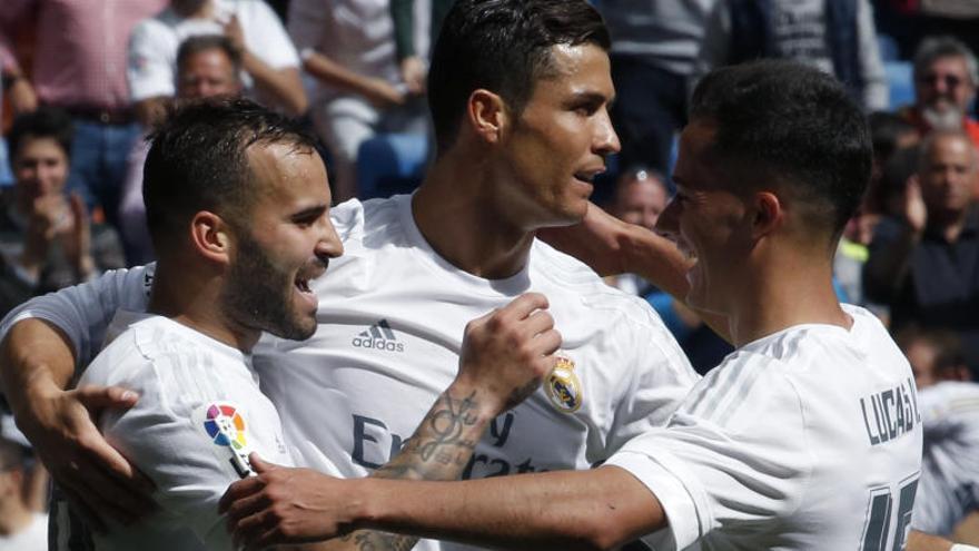 Jugadors del Madrid celebrant un gol