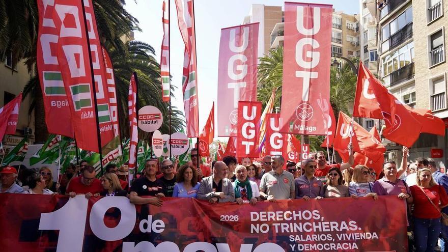 Los sindicatos celebran en Málaga la manifestación central por el Primero de Mayo