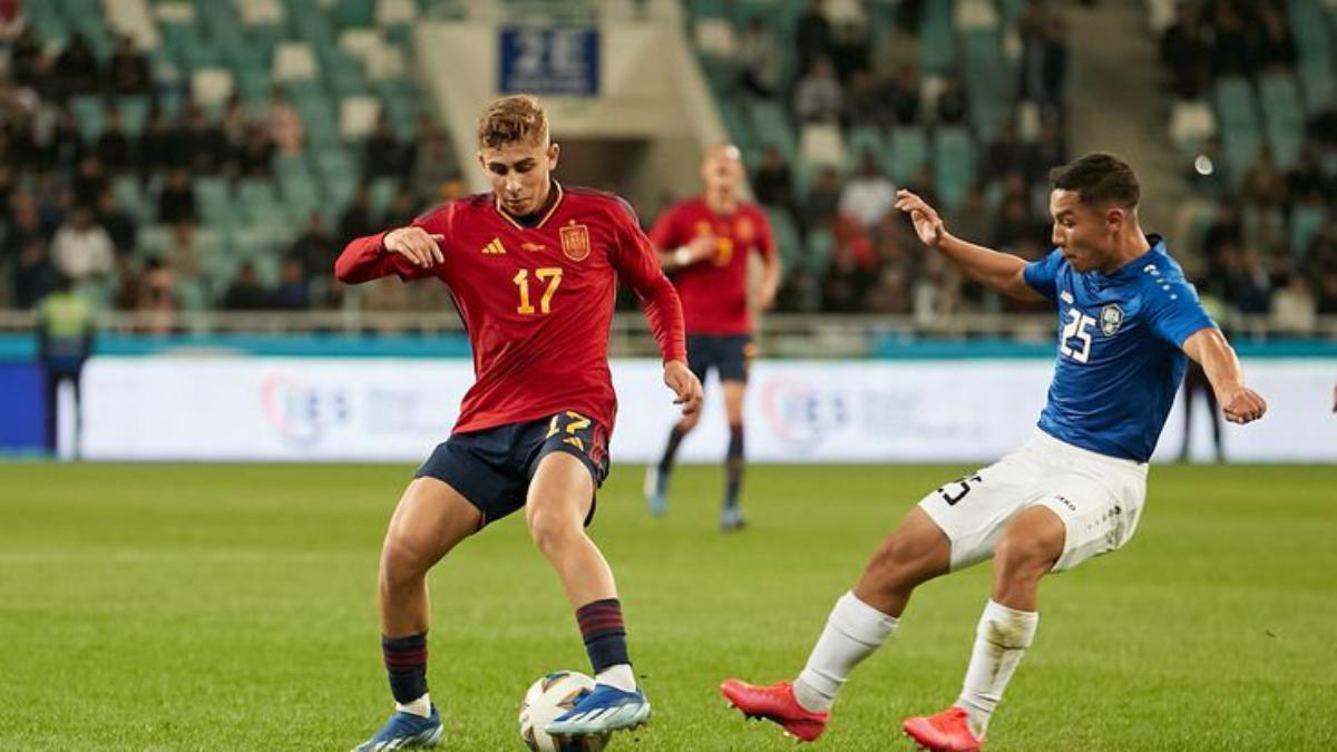 Fermín López, con la selección española Sub-21