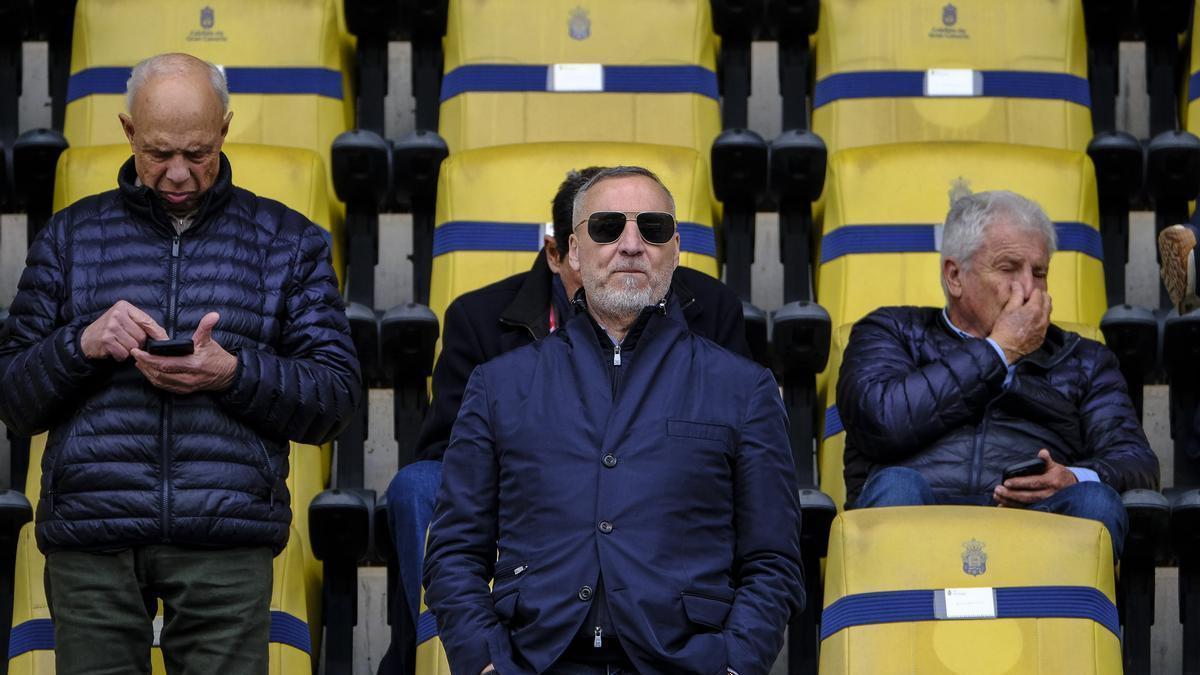 Miguel Ángel Ramírez, en el palco del Gran Canaria, el pasado 8 de marzo