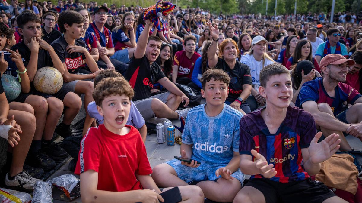 Ambiente en Barcelona por la  final de la Champions femenina Barça-Arsenal