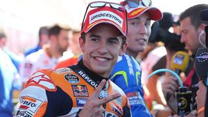 Marc Márquez, feliç després d’aconseguir la ’pole’ del GP d’Argentina, a Termas de Río Hondo.